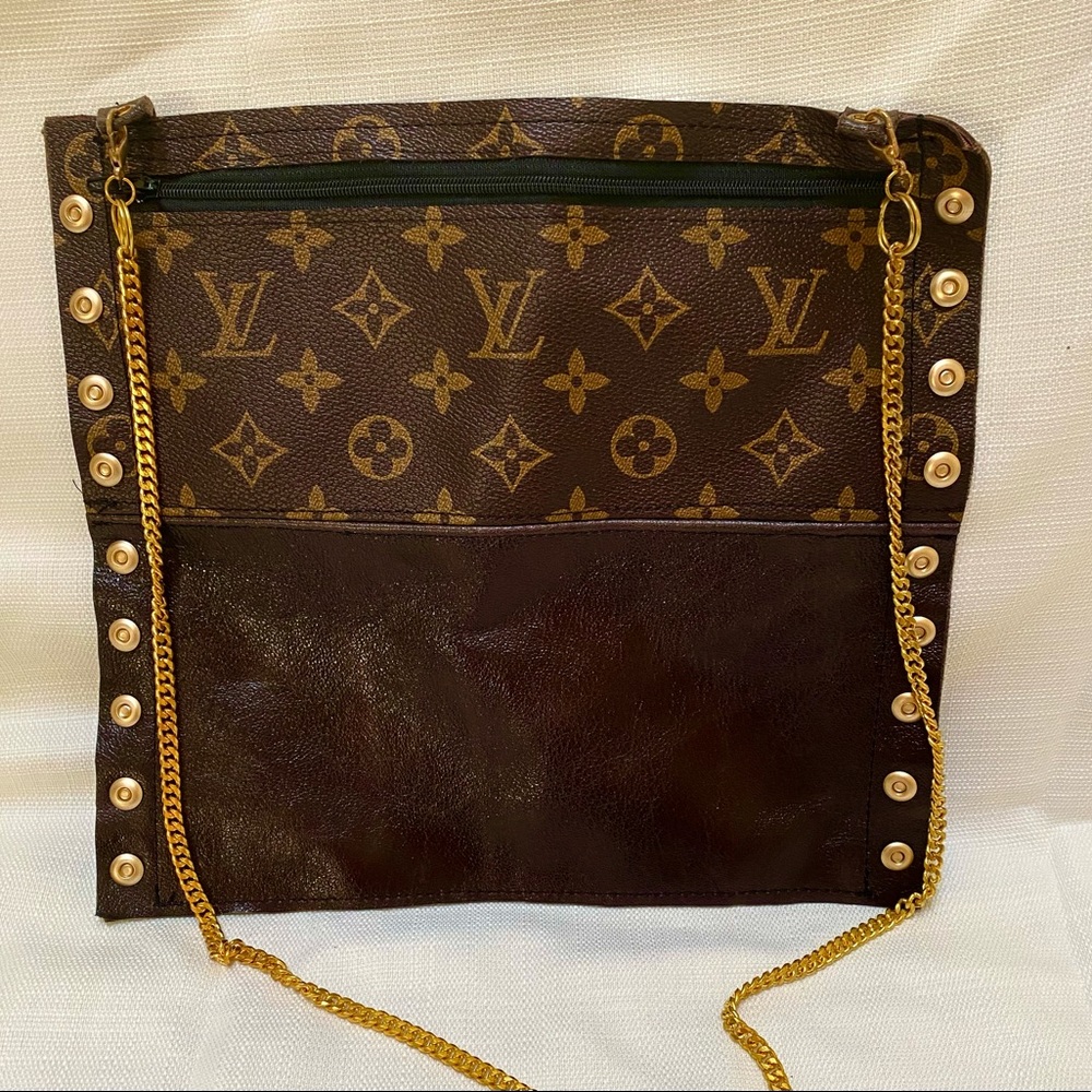 Brown Shoulder Purse Handbag Repurposed